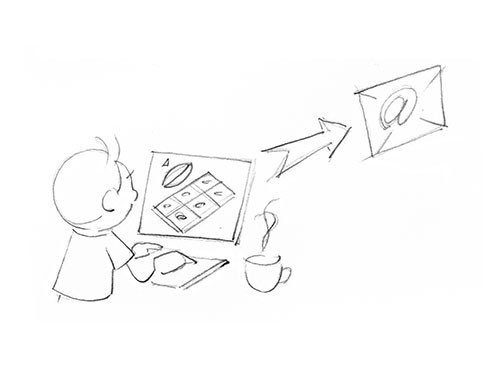 3D-Ansicht von Schokoladendesign